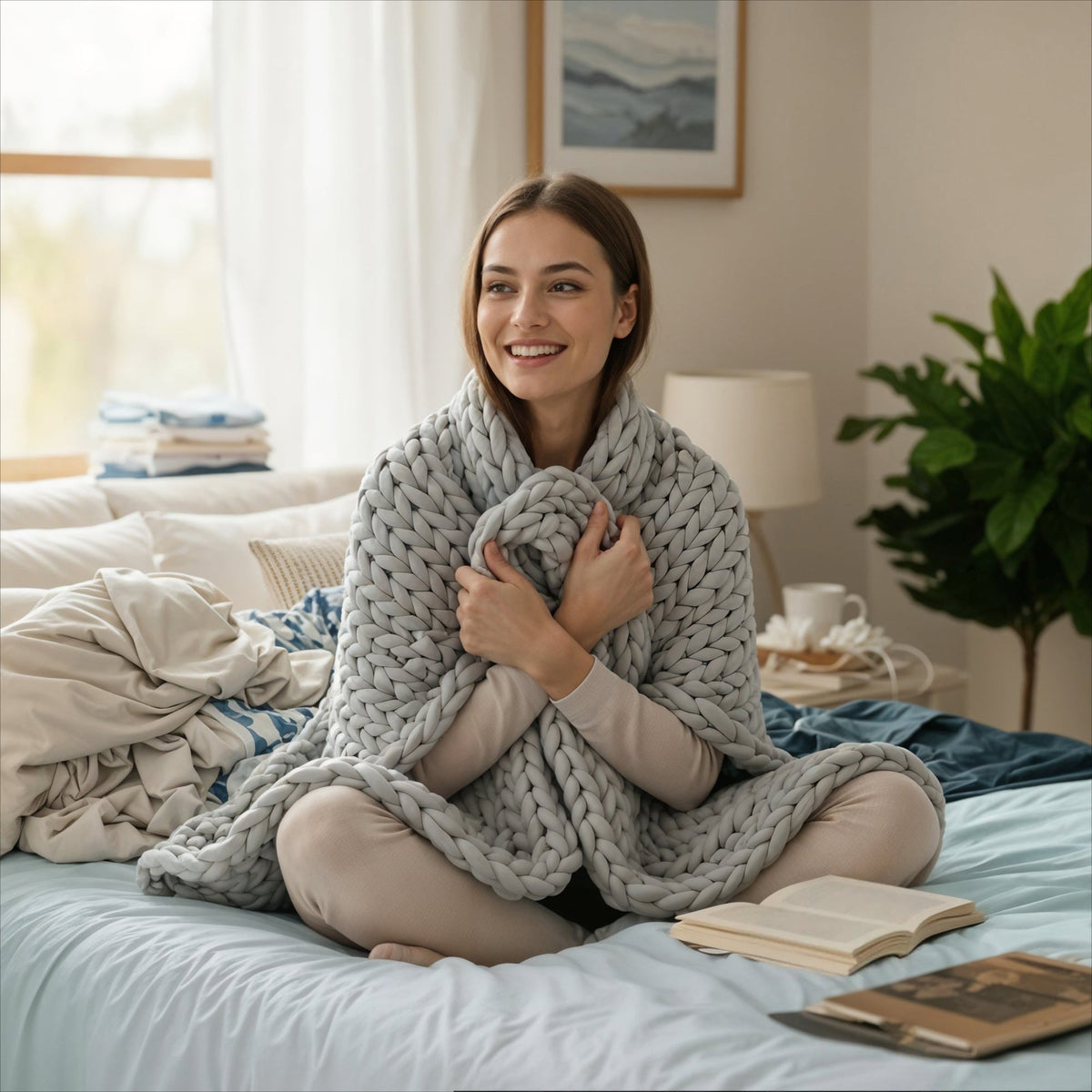 Mallowfern Chunky Knit Weighted Blanket product image 1