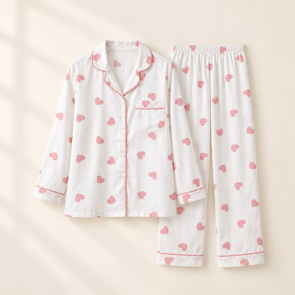 100% Cotton Classic Pajama in White