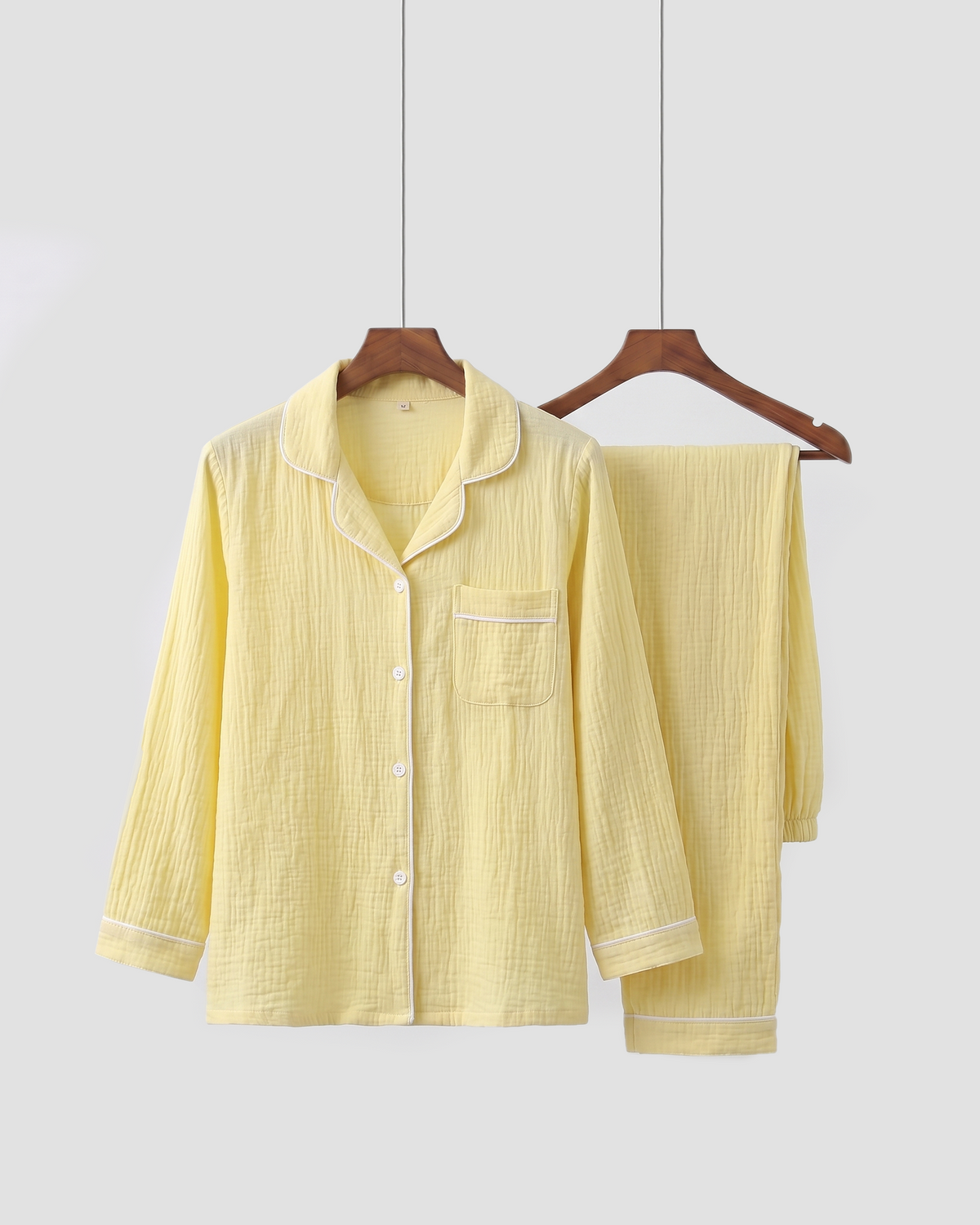 Mallowfern Long Sleeve Muslin Pajama - Yellow