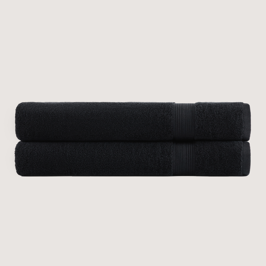 Mallowfern Ultrasoft Bath Sheets 2-Pack - Midnight Black