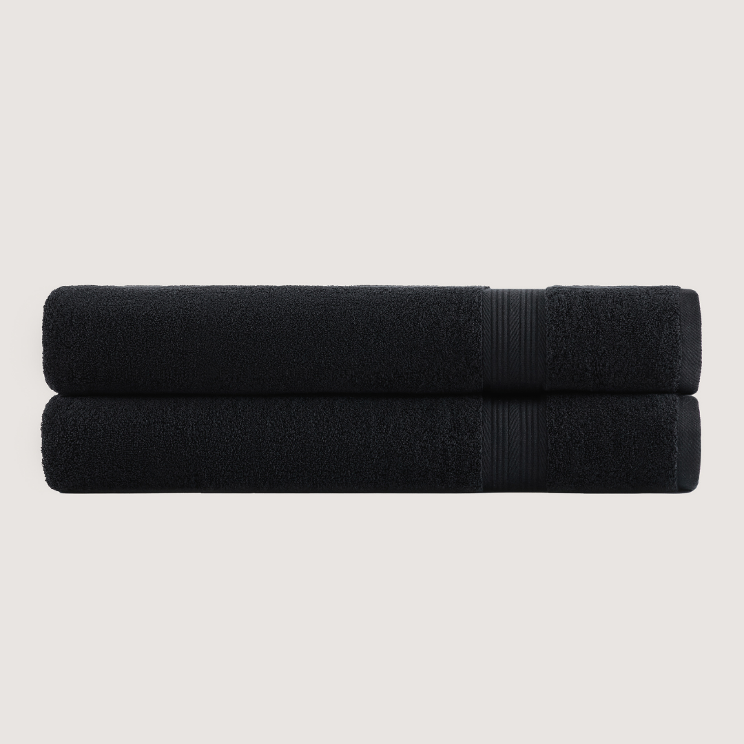 Mallowfern Ultrasoft Bath Sheets 2-Pack - Midnight Black