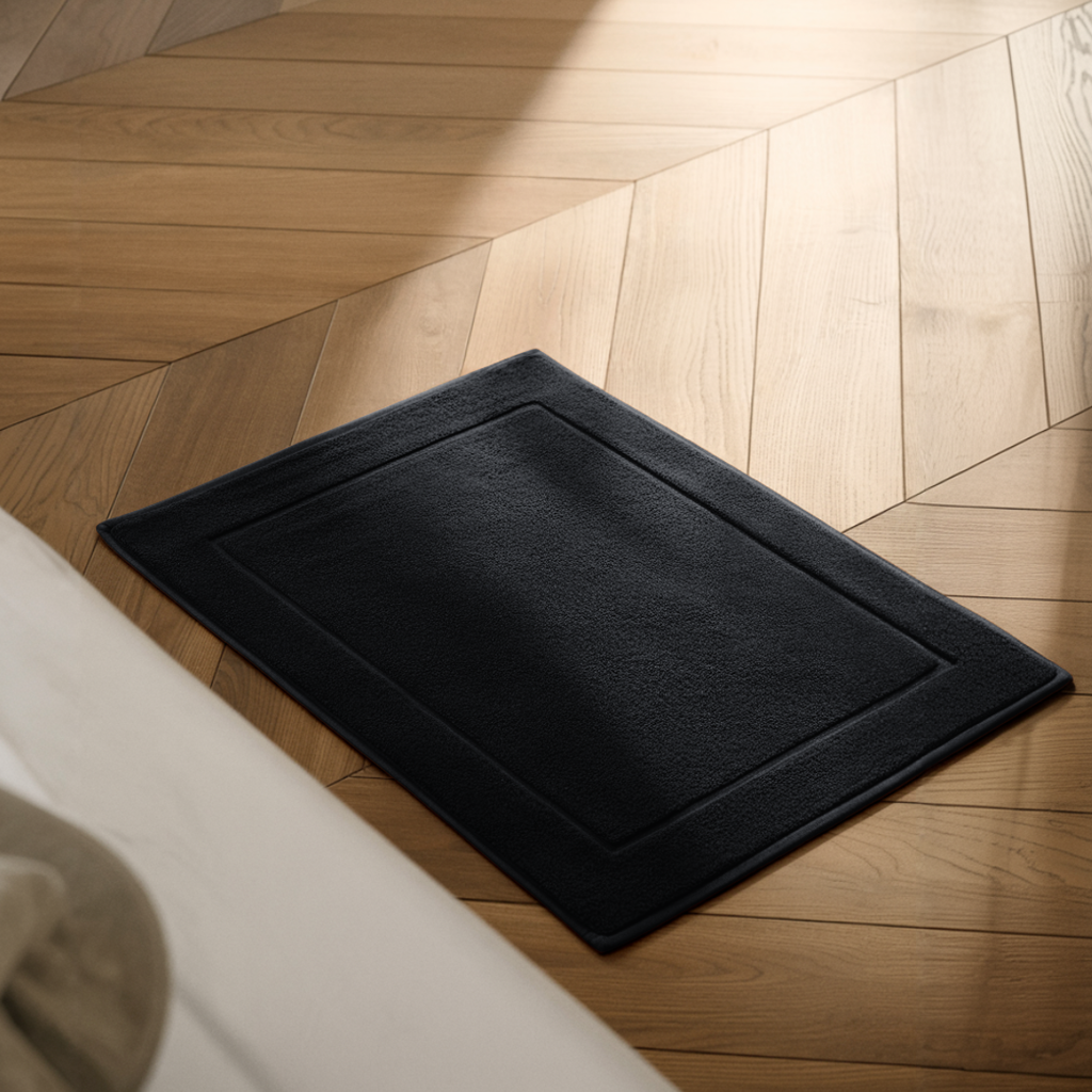 Mallowfern Cotton Bath Mat - Midnight Black