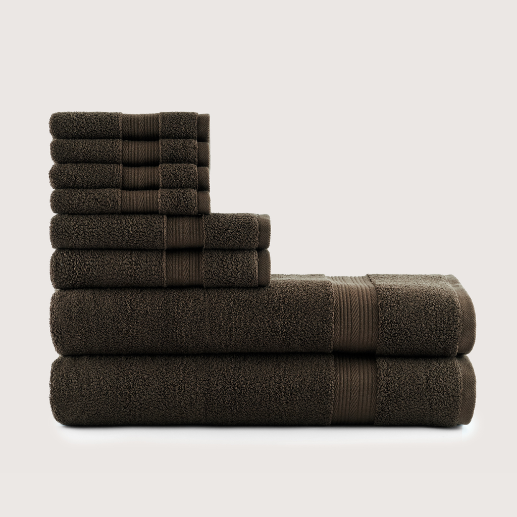 Mallowfern Ultrasoft Bath Bundle 8pc - Espresso Brown