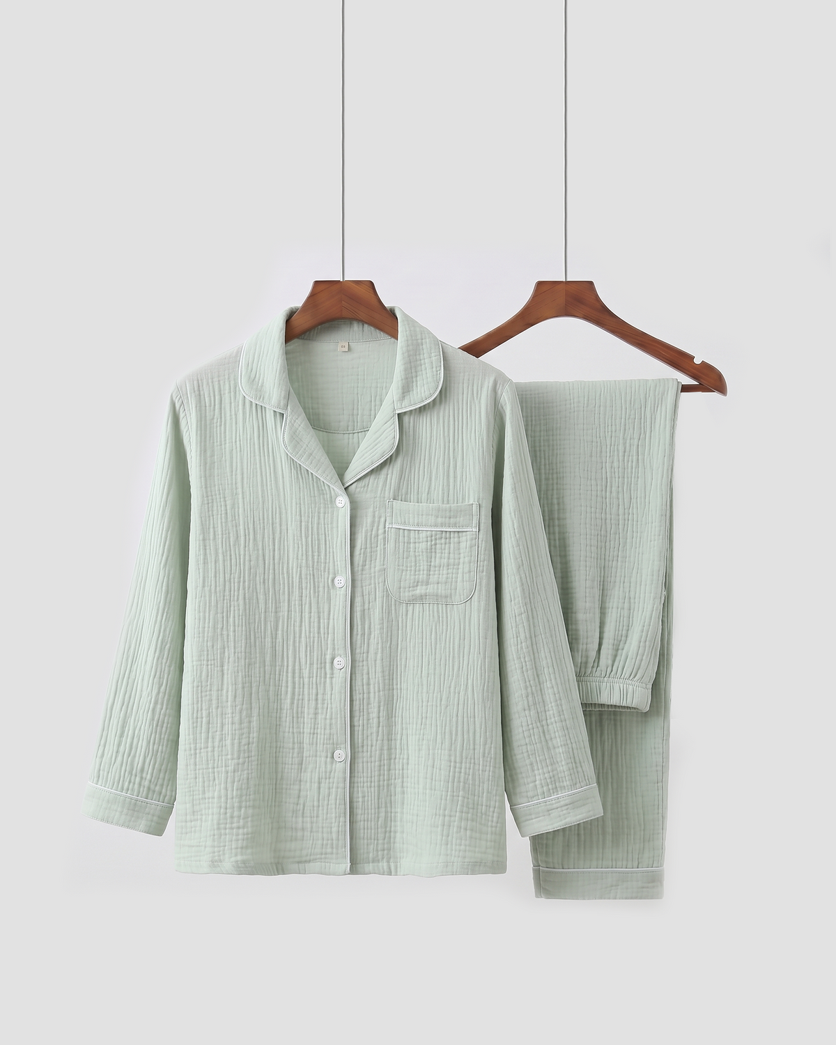 Mallowfern Long Sleeve Muslin Pajama - Lime Green