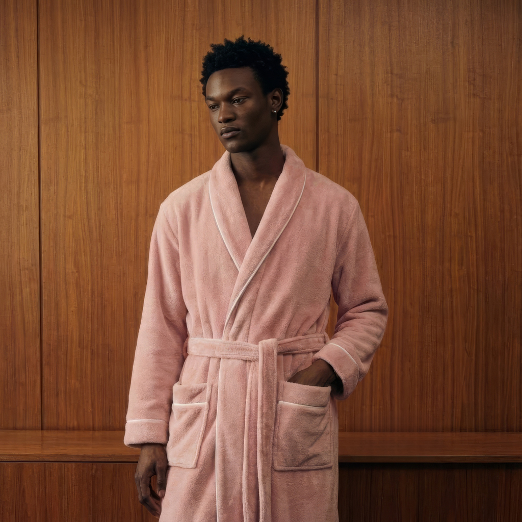 Mallowfern Cloud Plush Robe - Coral Pink