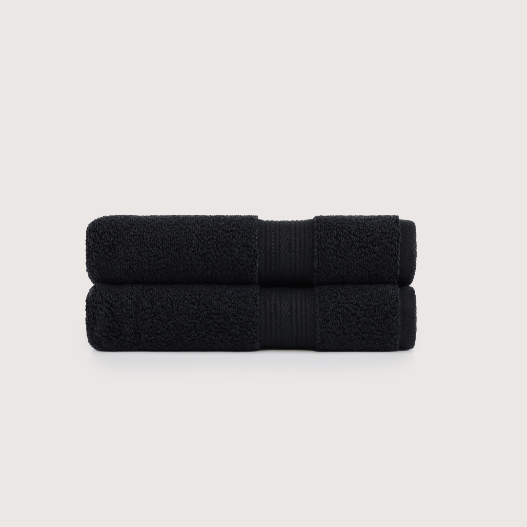 Mallowfern Ultrasoft Hand Towels 2-Pack - Midnight Black