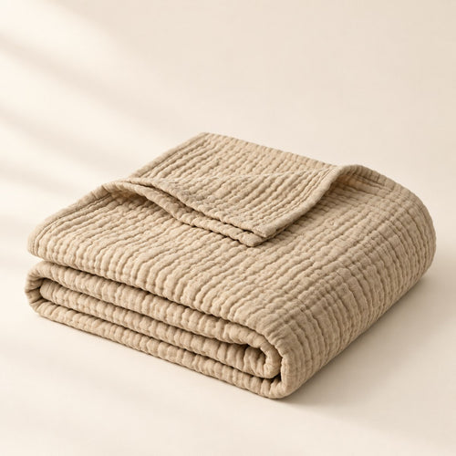 6-Layer Muslin Cotton Blanket in Dune