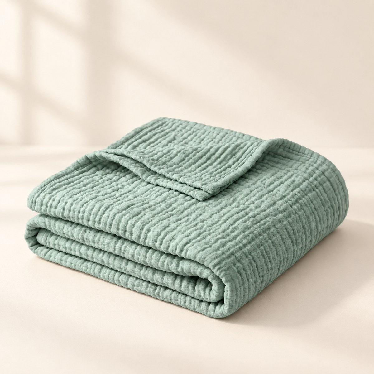 6-Layer Muslin Cotton Blanket in Green