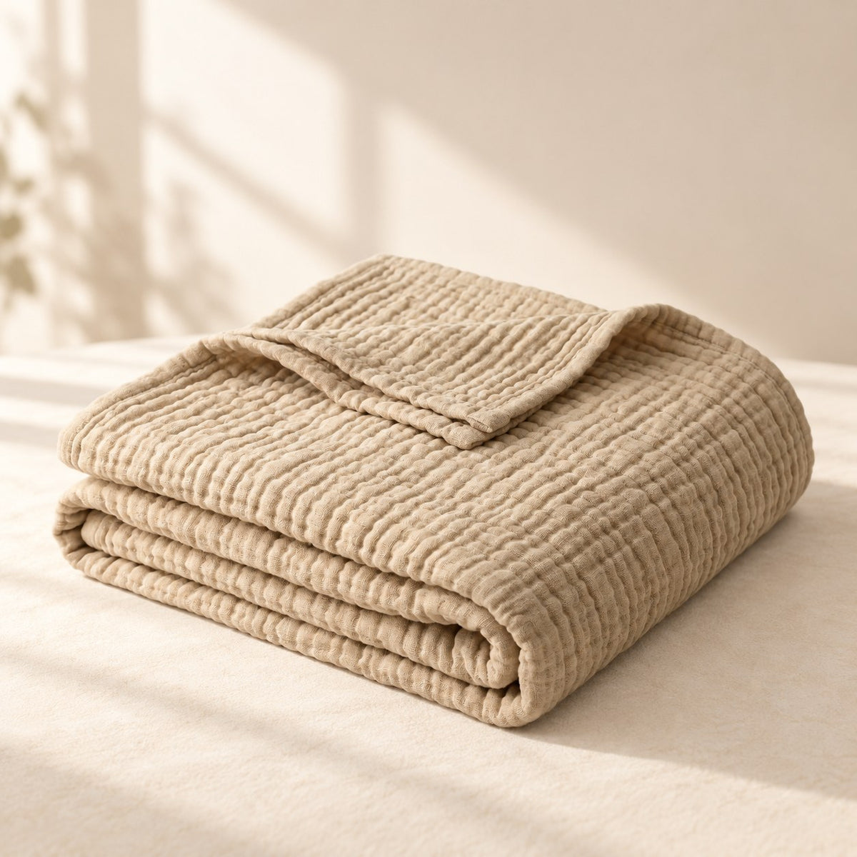 AI staging image for Mallowfern 6-Layer Muslin Cotton Blanket