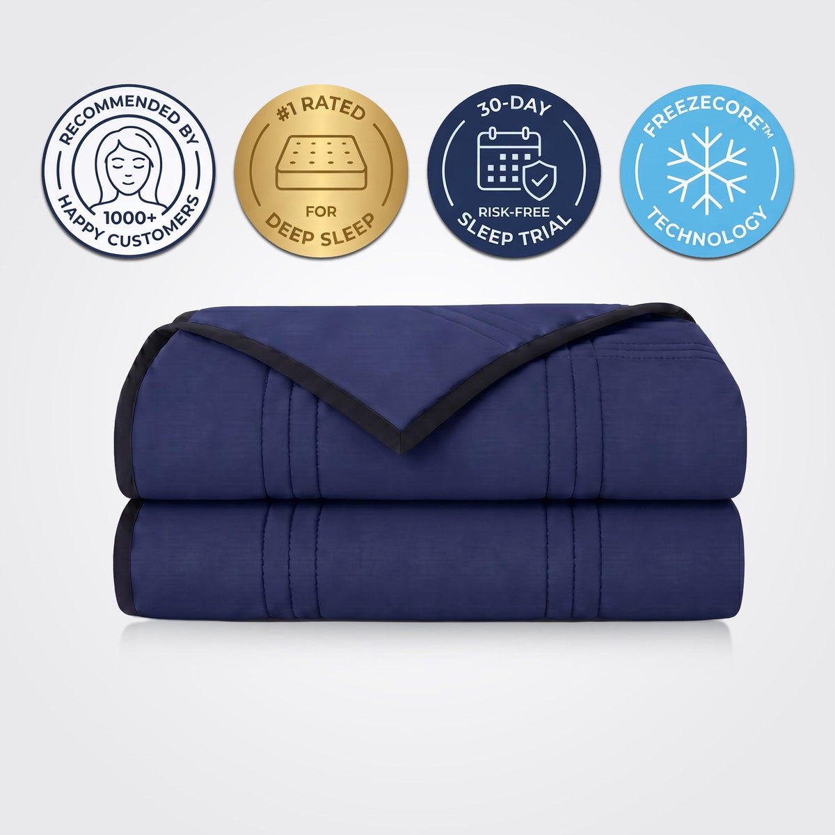 Mallowfern Reversible Cooling Comforter - Dark Blue