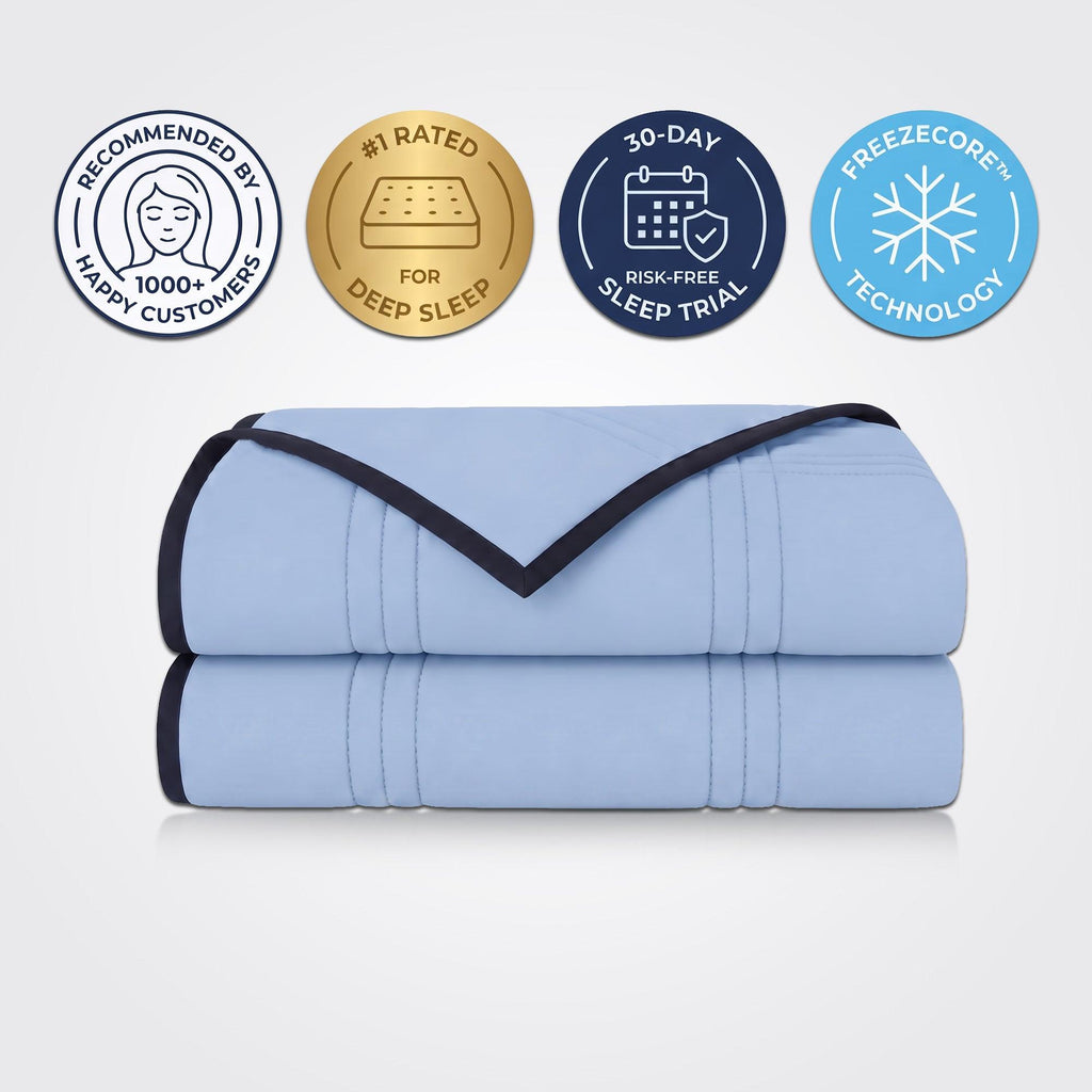 Mallowfern Reversible Cooling Comforter - Blue Sapphire