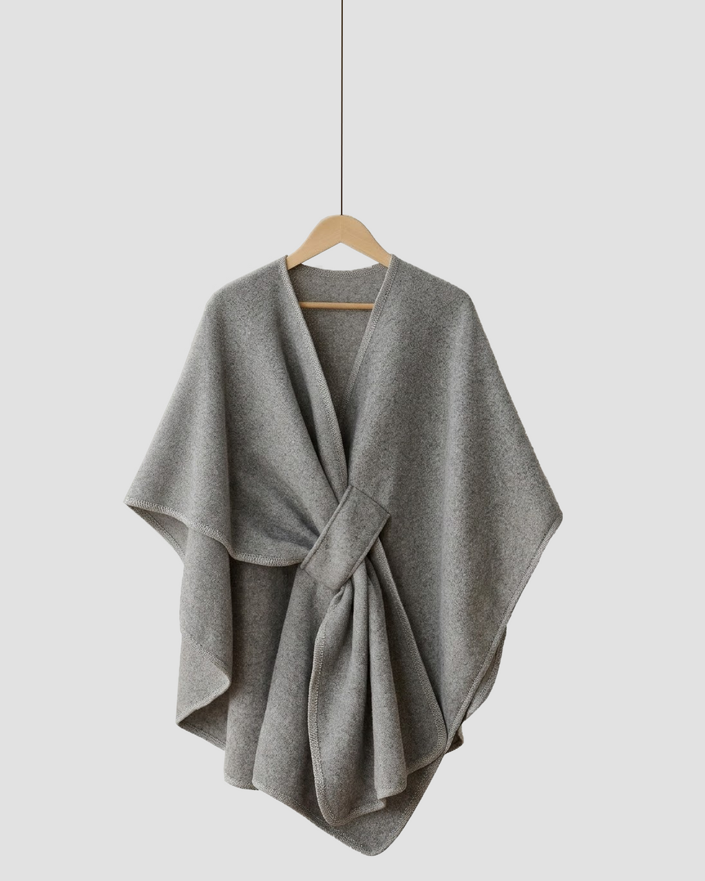Mallowfern Fleece Drape Shawl - Light Gray