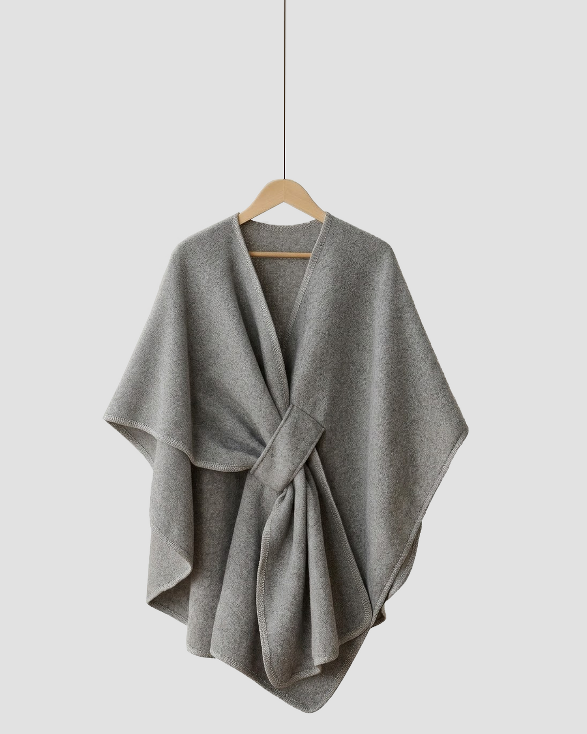 Mallowfern Fleece Drape Shawl - Light Gray