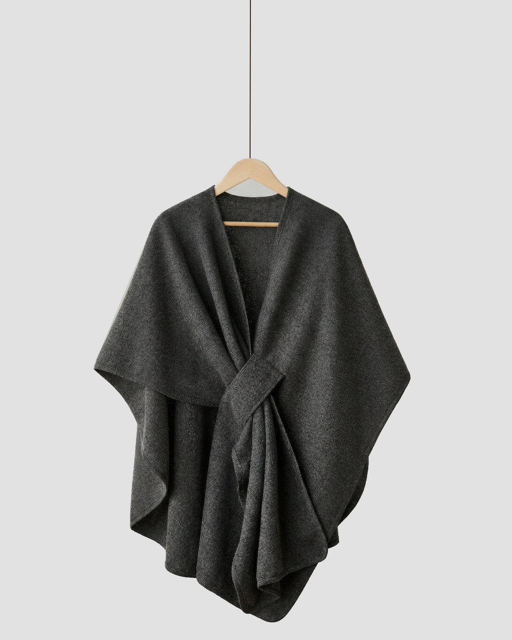 Mallowfern Fleece Drape Shawl - Dark Gray