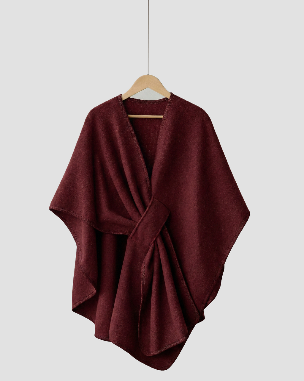 Mallowfern Fleece Drape Shawl - Wine Red