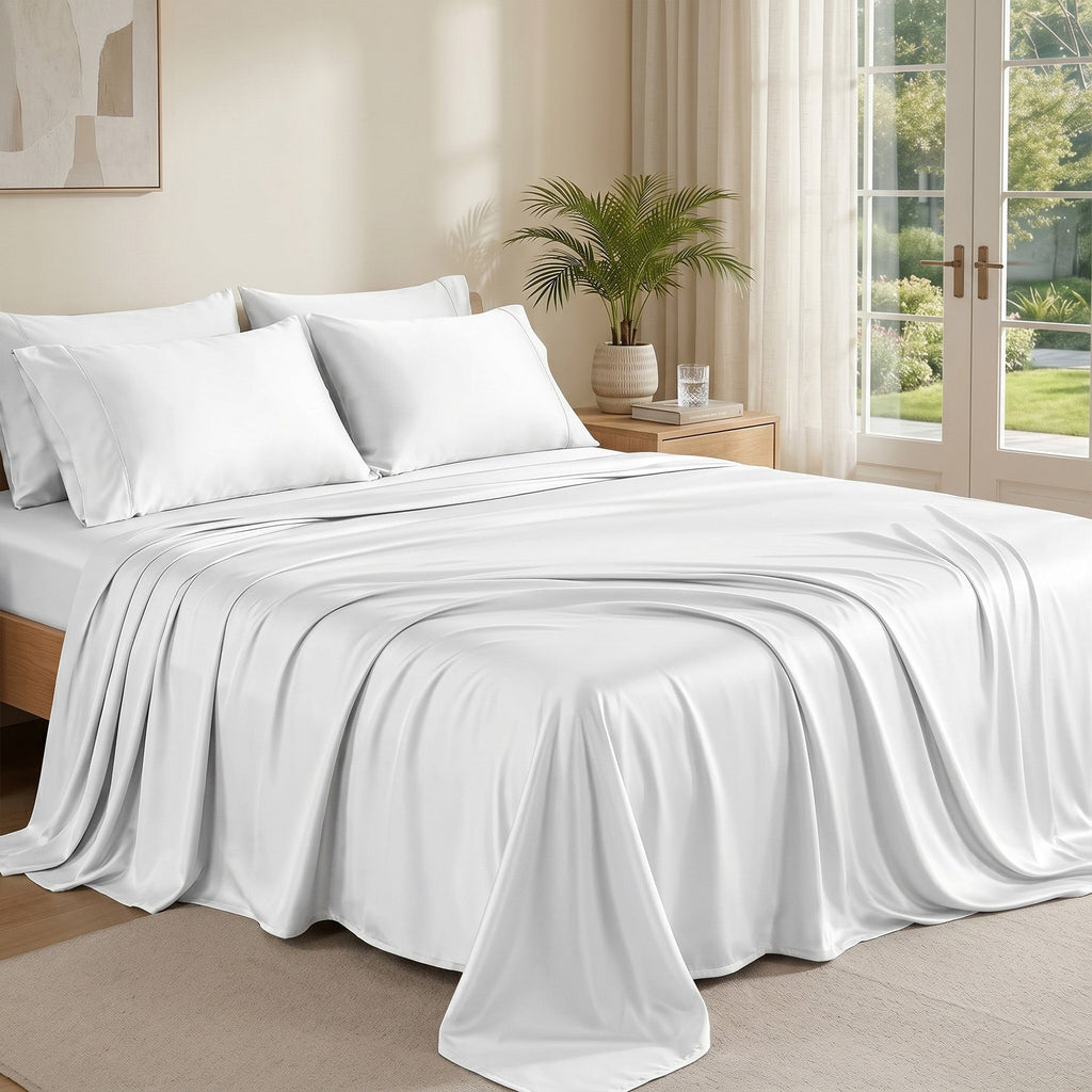 Mallowfern Cooling Bamboo Sheet Set - White Ice