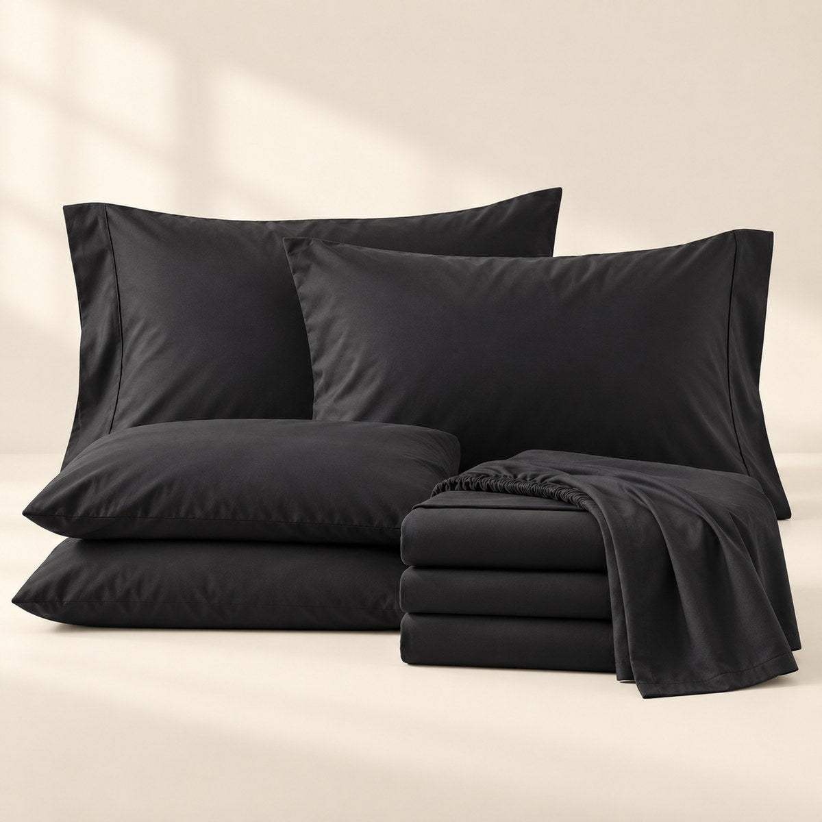Cooling Bamboo Sheet Set in Midnight Black