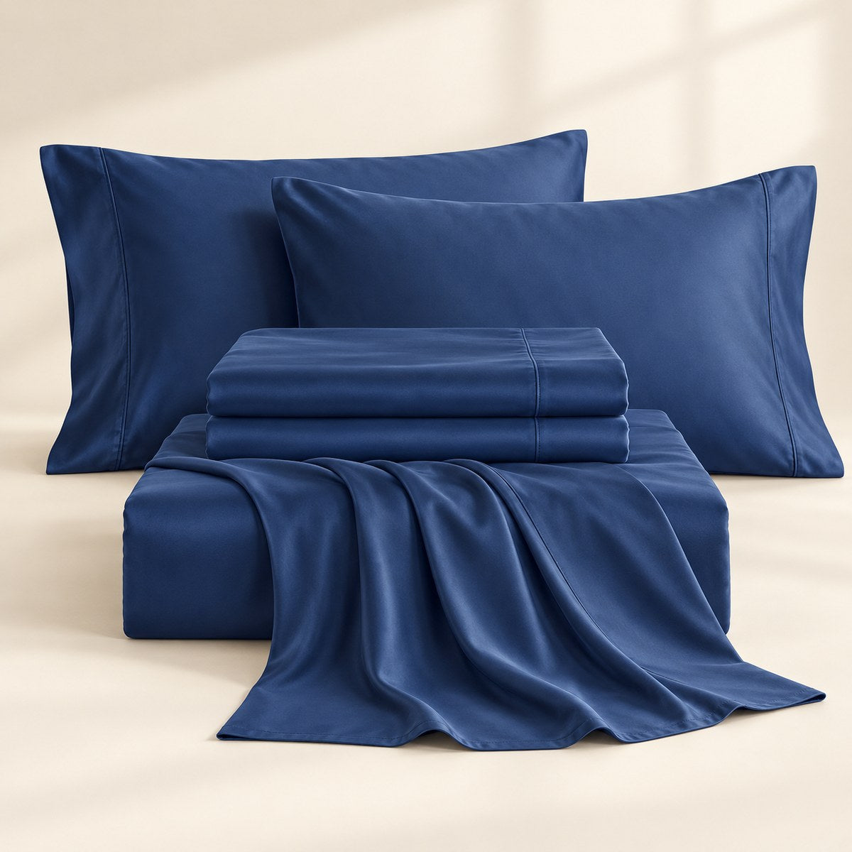 Cooling Bamboo Sheet Set in Midnight Indigo