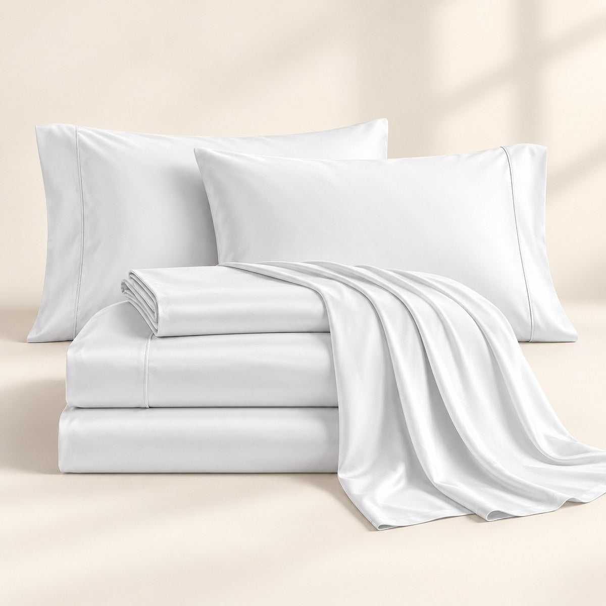 Cooling Bamboo Sheet Set in White Ice