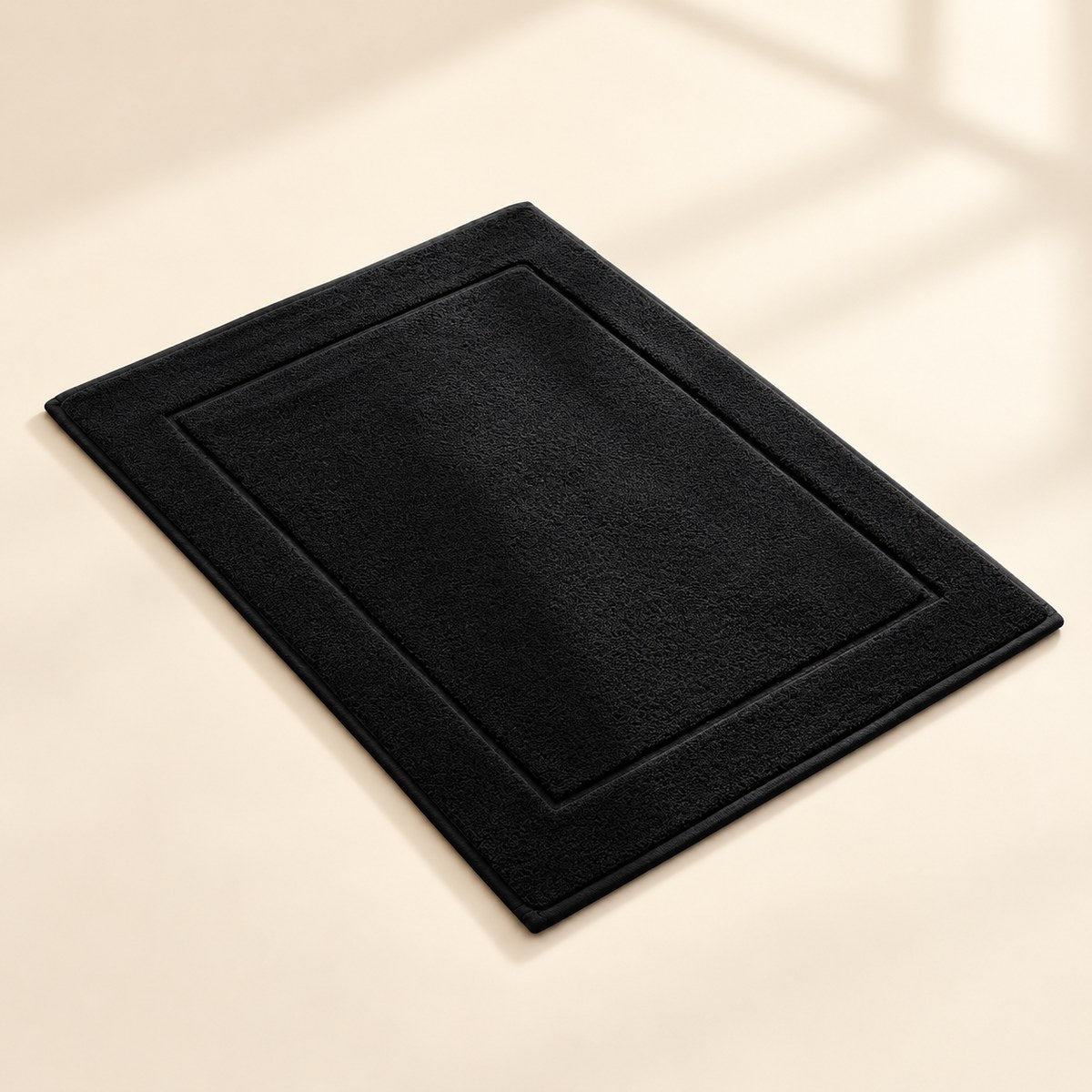 Cotton Bath Mat in Midnight Black