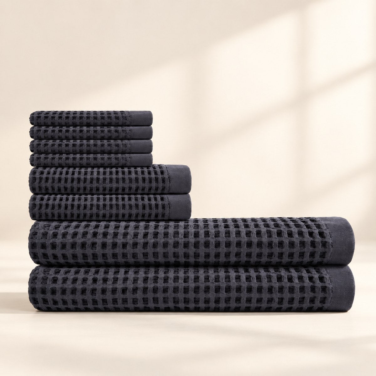 Cotton Waffle Bath Bundle in Charcoal