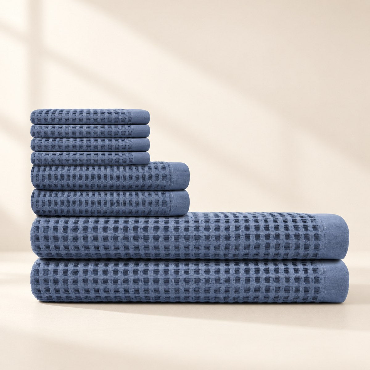 Cotton Waffle Bath Bundle in Lapiz Blue