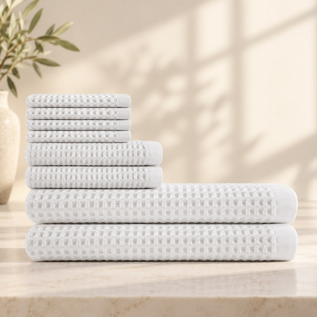 AI staging image for Mallowfern Cotton Waffle Bath Bundle