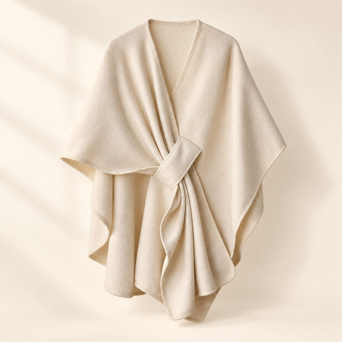 Fleece Drape Shawl in Beige