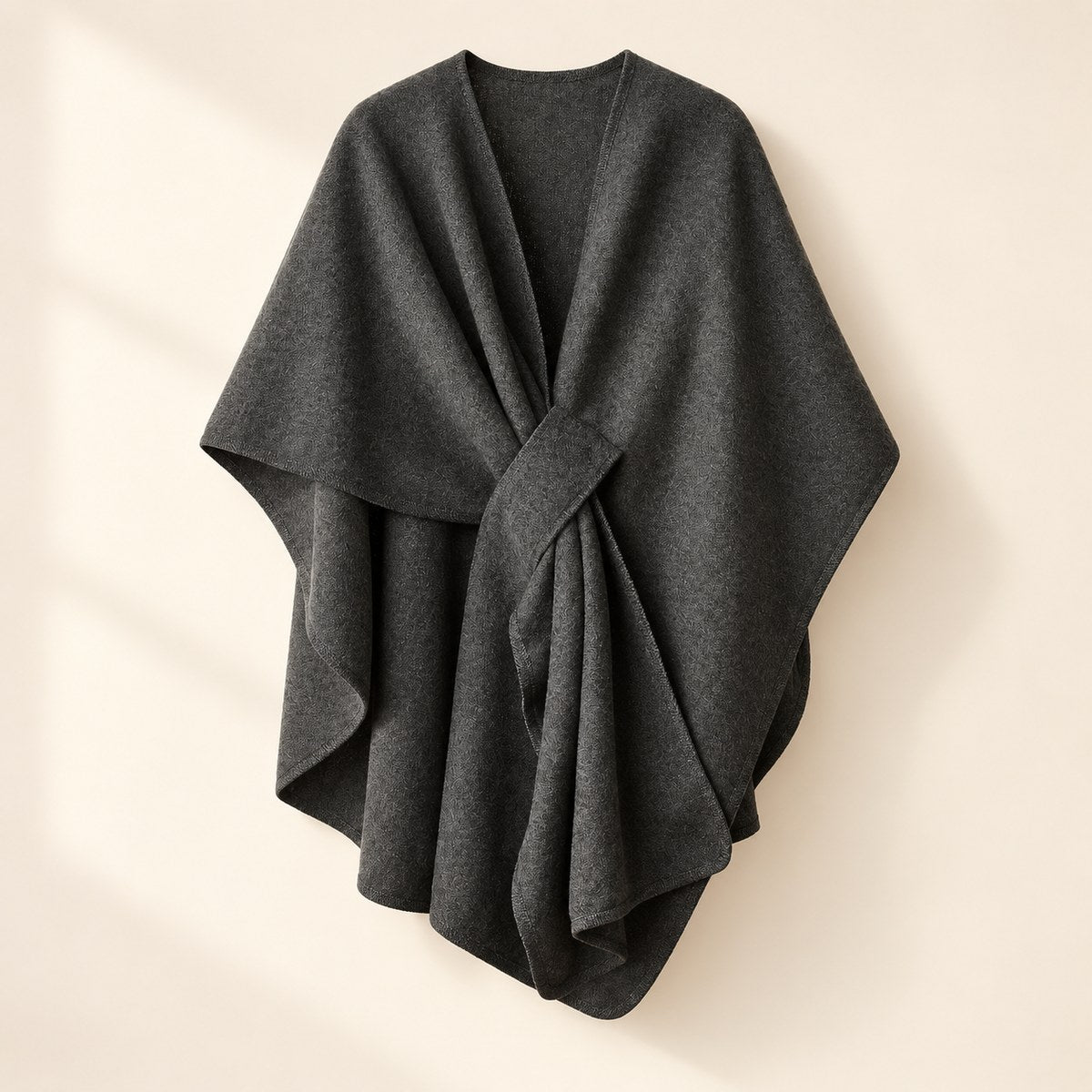 Fleece Drape Shawl in Dark Gray