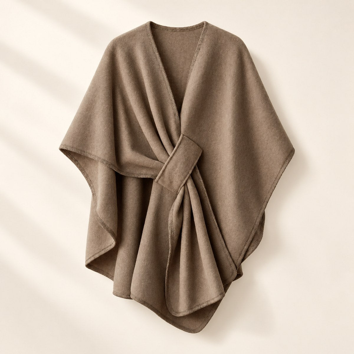 Fleece Drape Shawl in Khaki