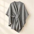 Fleece Drape Shawl in Light Gray