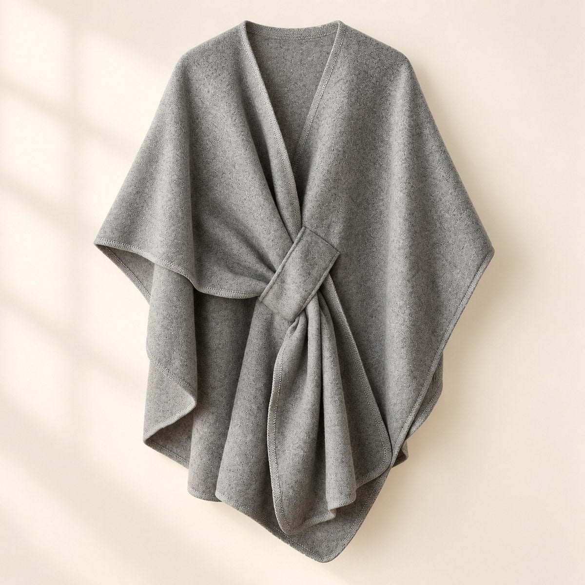 Fleece Drape Shawl in Light Gray