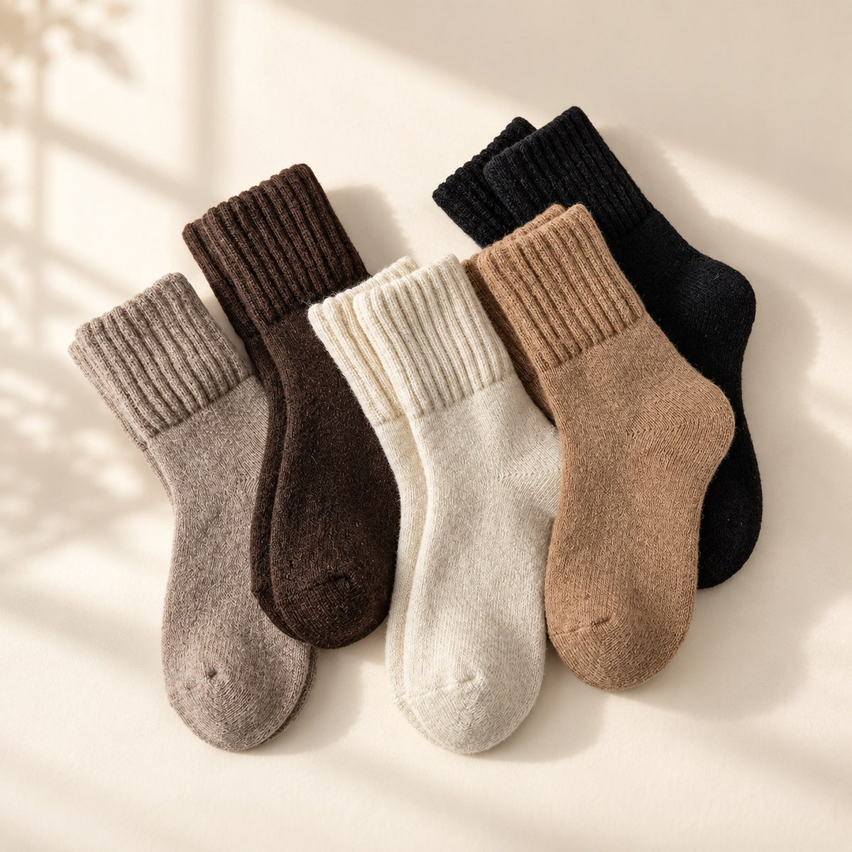 AI staging image for Mallowfern Knit Cozy Socks 5-Pack