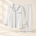 Long Sleeve Muslin Pajama in White