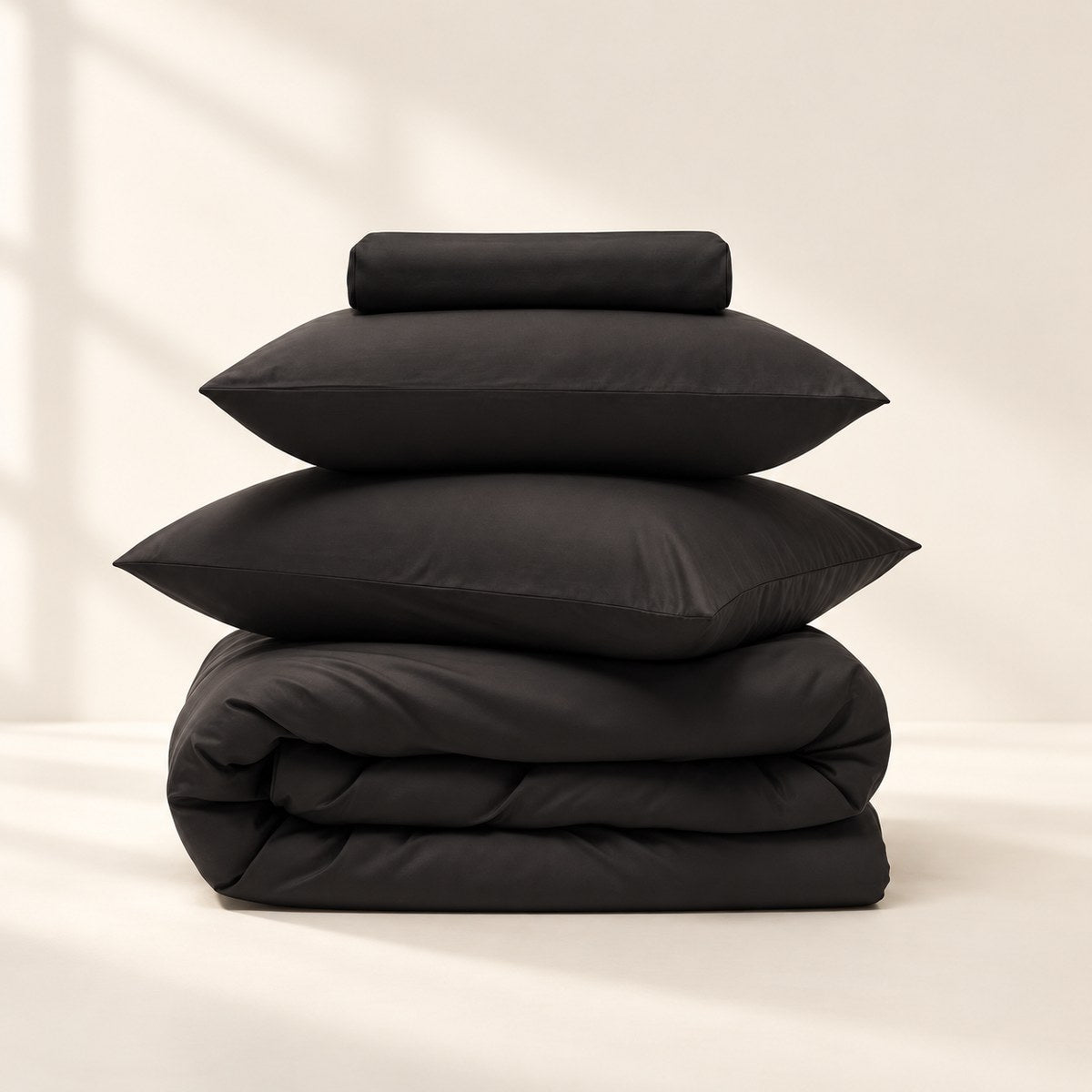 Luxe Cotton Sheet Set in Midnight Black