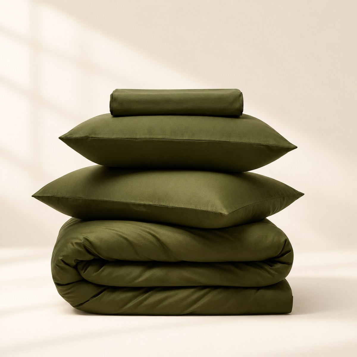 Luxe Cotton Sheet Set in Olive Green