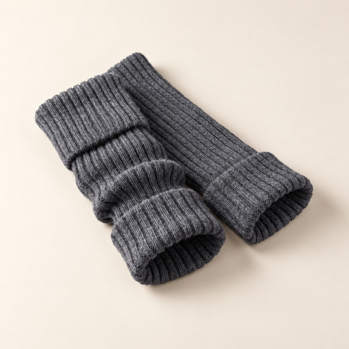 Ribbed Leg Warmers in Gray