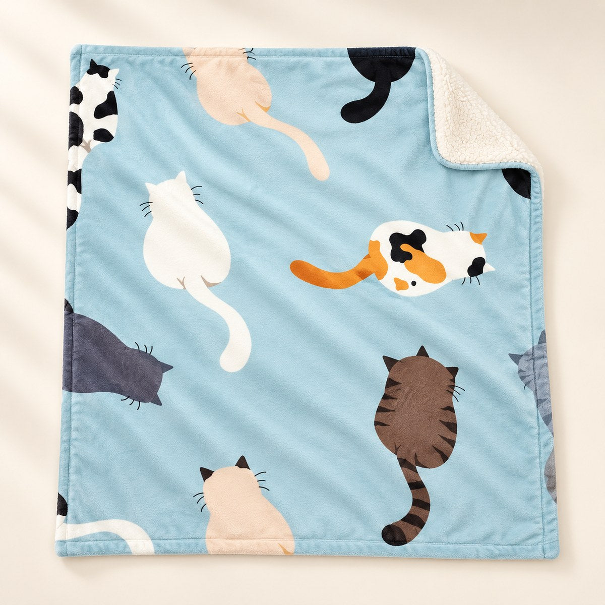 Sherpa Throw Blanket in Cats