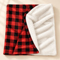 Sherpa Throw Blanket in Red Plaid