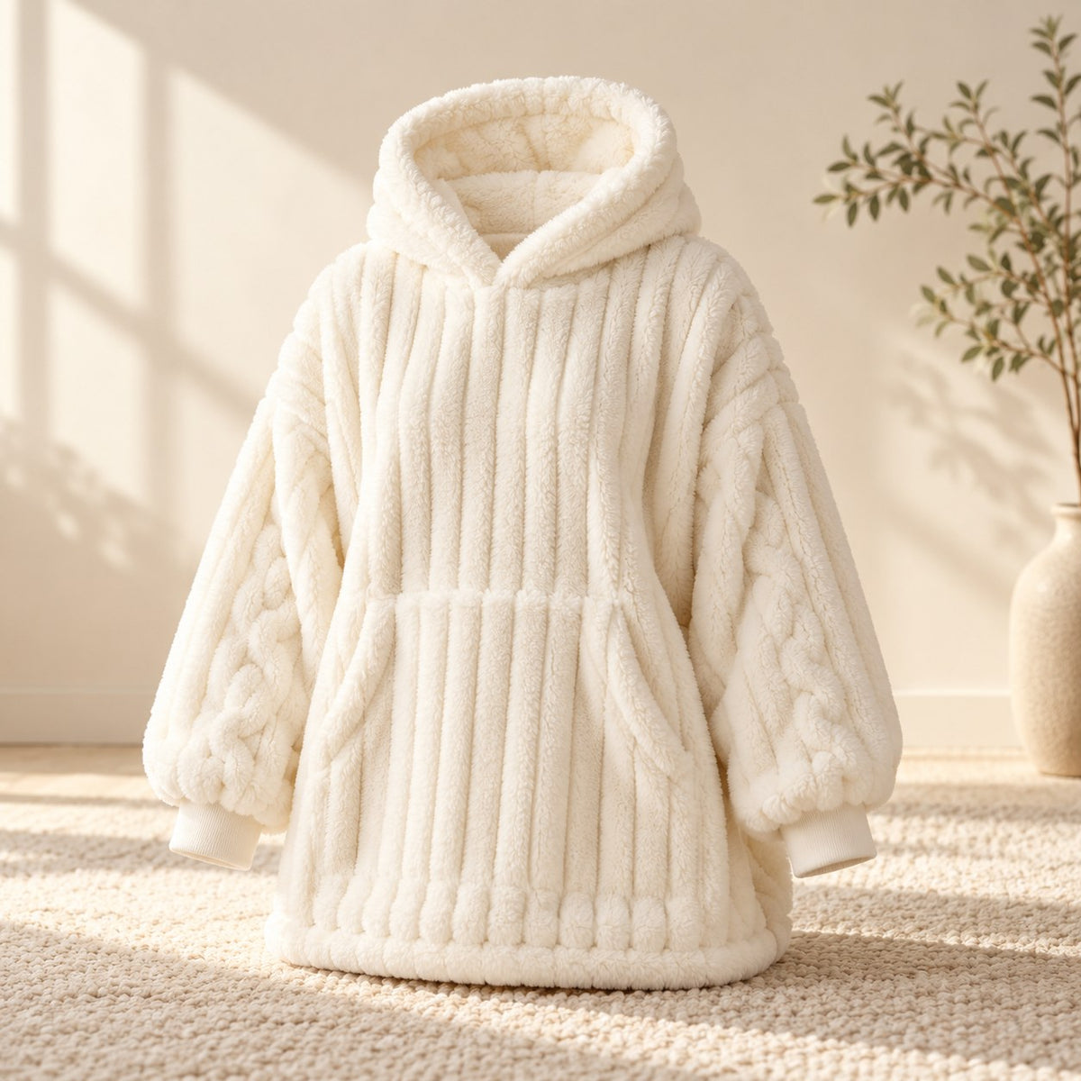 AI staging image for Mallowfern Wearable Blanket Hoodie