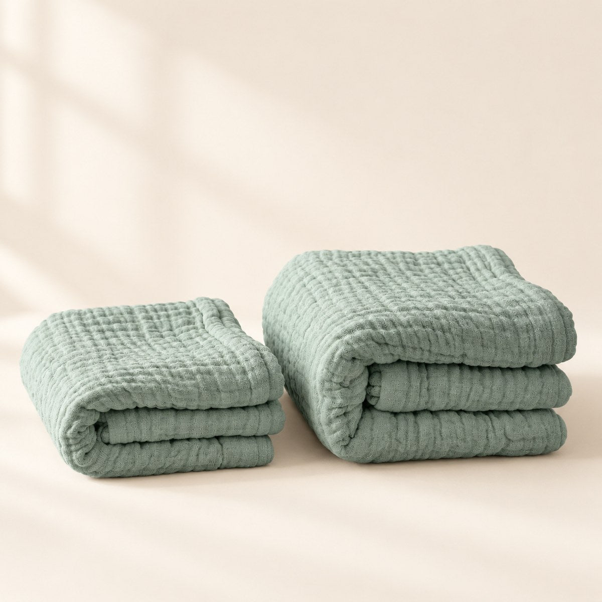 Winter Muslin Blanket in Green